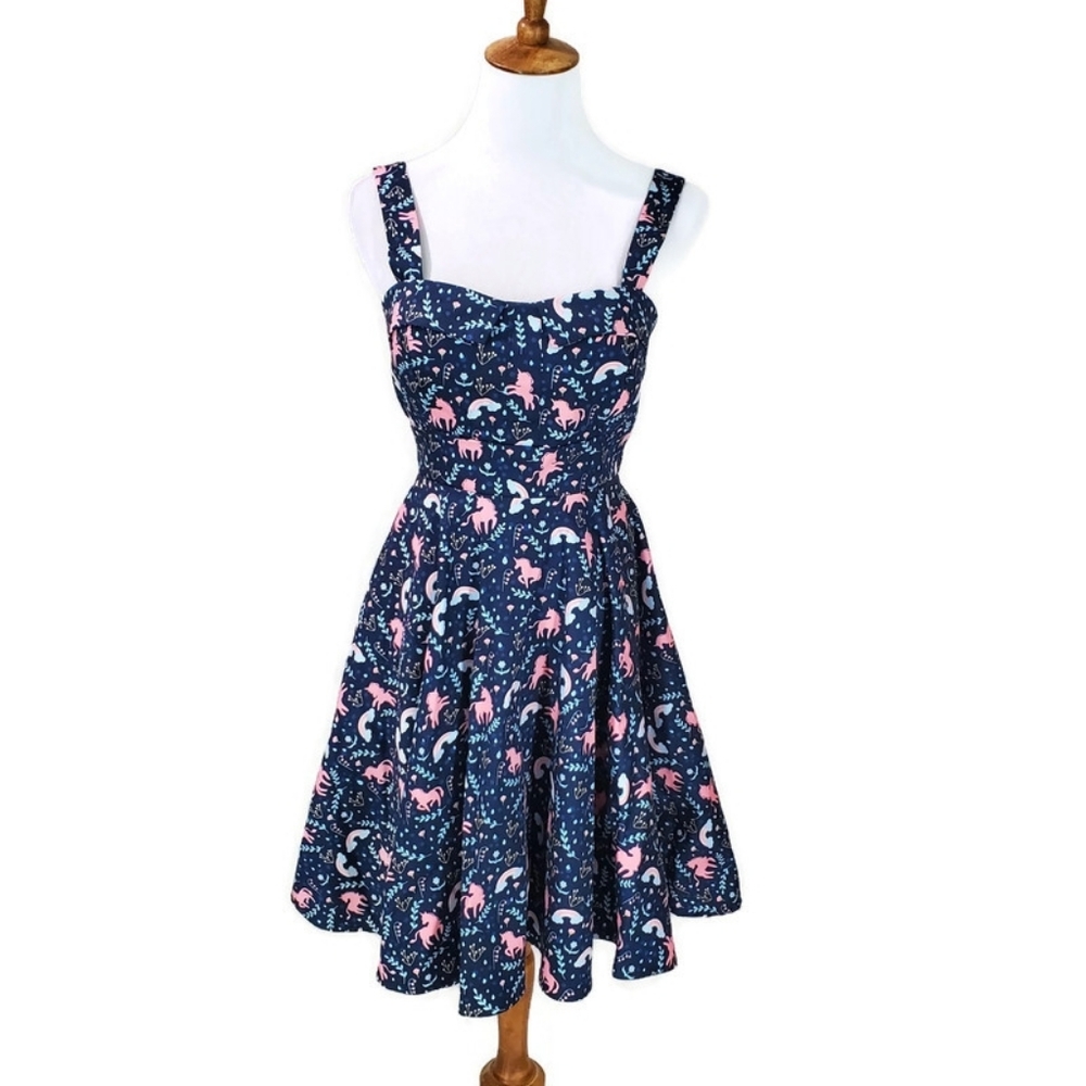 Eva Rose Unicorn Rainbow Fit & Flare Dress